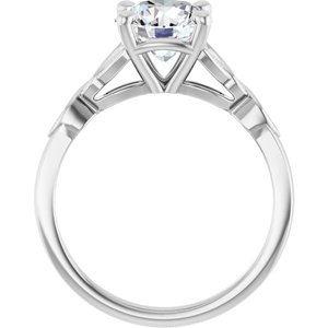 14K White Gold 8 mm Round .03 CTW Natural Diamond Semi-Set Celtic-Inspired Engagement Ring
