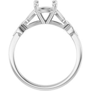 14K White Gold 7 mm Round Celtic-Inspired Engagement Ring Mounting