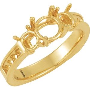 14K Yellow Gold 6.5 mm Round Engagement Ring Mounting