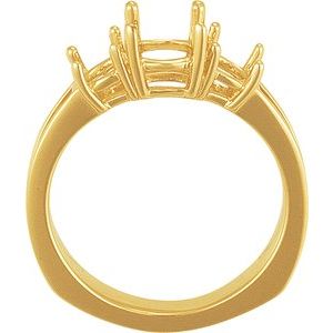 14K Yellow Gold 6.5 mm Round Engagement Ring Mounting