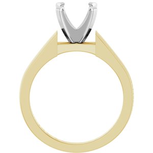 14K Yellow/White Gold 8.8 mm Round Solitaire Engagement Ring Mounting
