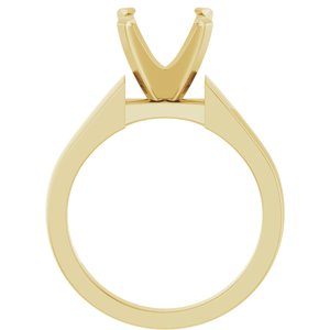 14K Yellow Gold 9.4 mm Round Solitaire Engagement Ring Mounting