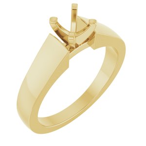 14K Yellow Gold 5.2 mm Round Solitaire Engagement Ring Mounting