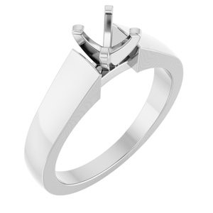 14K White Gold 5.2 mm Round Solitaire Engagement Ring Mounting