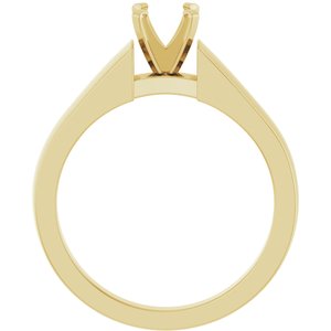 14K Yellow Gold 5.2 mm Round Solitaire Engagement Ring Mounting