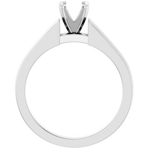 14K White Gold 5.2 mm Round Solitaire Engagement Ring Mounting