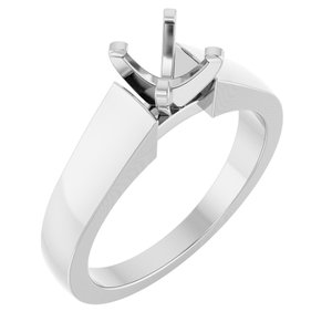 14K White Gold 5.8 mm Round Solitaire Engagement Ring Mounting