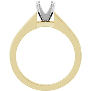 14K Yellow/White Gold 5.8 mm Round Solitaire Engagement Ring Mounting