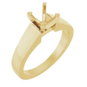 14K Yellow Gold 6.5 mm Round Solitaire Engagement Ring Mounting