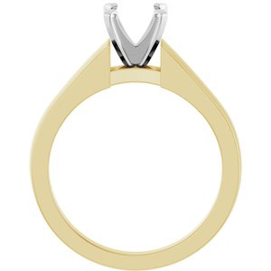 14K Yellow/White Gold 6.5 mm Round Solitaire Engagement Ring Mounting