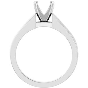 14K White Gold 6.5 mm Round Solitaire Engagement Ring Mounting