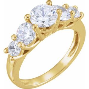 14K Yellow Gold 6.5 mm Round Engagement Ring Mounting