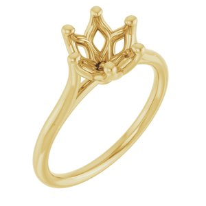 14K Yellow Gold 7.4 mm Round Engagement Ring Mounting