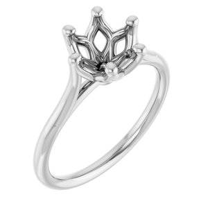 14K White Gold 7.4 mm Round Engagement Ring Mounting