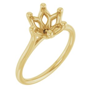 14K Yellow Gold 8.2 mm Round Engagement Ring Mounting