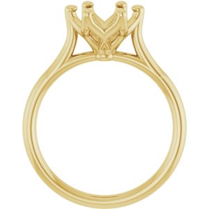 14K Yellow Gold 8 mm Round Engagement Ring Mounting