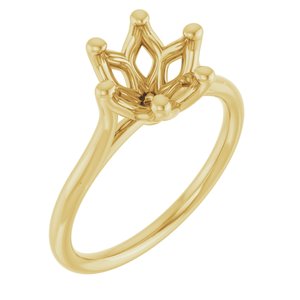 14K Yellow Gold 8 mm Round Engagement Ring Mounting