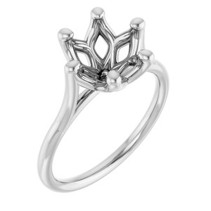 14K White Gold 8.8 mm Round Engagement Ring Mounting