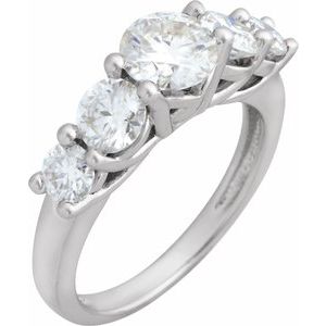 14K White Gold 6.5 mm Round Engagement Ring Mounting