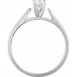 14K White Gold 4.5 mm Round Engagement Ring Mounting