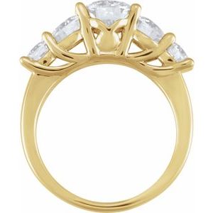 14K Yellow Gold 6.5 mm Round Engagement Ring Mounting