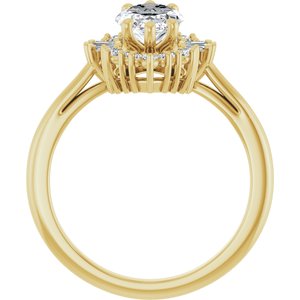 14K Yellow Gold 13x6 mm Marquise 1/5 CTW Natural Diamond Semi-Set Halo-Style Engagement Ring