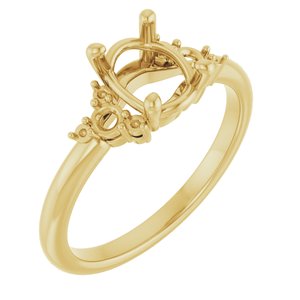 14K Yellow Gold 8x6 mm Oval Engagement Ring Mounting