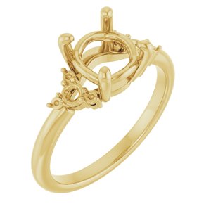 14K Yellow Gold 7.4 mm Round Engagement Ring Mounting