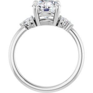 14K White Gold 8 mm Round 1/6 CTW Lab-Grown Diamond Semi-Set Engagement Ring