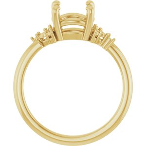 14K Yellow Gold 8 mm Round Engagement Ring Mounting