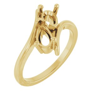 14K Yellow Gold 7x4.5 mm Pear Engagement Ring Mounting