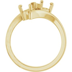 14K Yellow Gold 7x4.5 mm Pear Engagement Ring Mounting