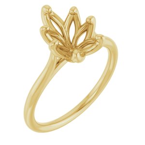 14K Yellow Gold 10x7 mm Pear Solitaire Engagement Ring Mounting