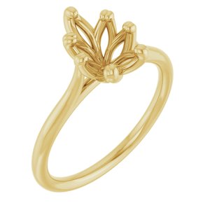 14K Yellow Gold 9x6 mm Pear Engagement Ring Mounting
