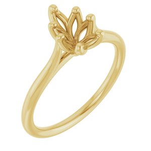 14K Yellow Gold 8x5 mm Pear Solitaire Engagement Ring Mounting