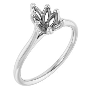 14K White Gold 8x5 mm Pear Solitaire Engagement Ring Mounting
