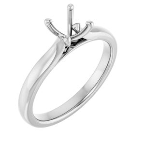 14K White Gold 5.8 mm Round Solitaire Engagement Ring Mounting