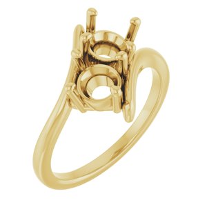 14K Yellow Gold 5.8 mm Round Engagement Ring Mounting