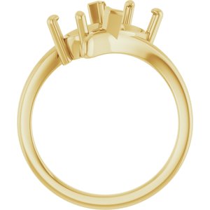 14K Yellow Gold 8.5x5 mm Pear Engagement Ring Mounting