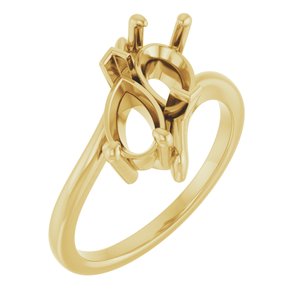 14K Yellow Gold 8.5x5 mm Pear Engagement Ring Mounting