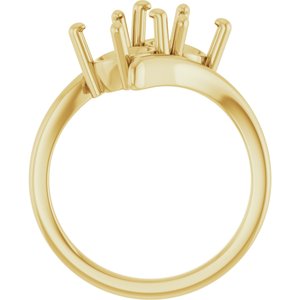 14K Yellow Gold 6.5 mm Round Engagement Ring Mounting