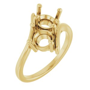 14K Yellow Gold 6.5 mm Round Engagement Ring Mounting