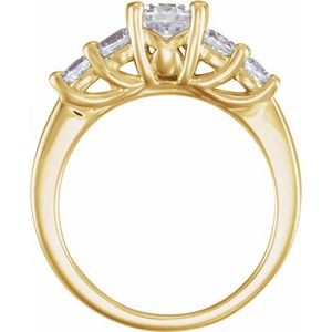14K Yellow Gold 5.2 mm Round Engagement Ring Mounting
