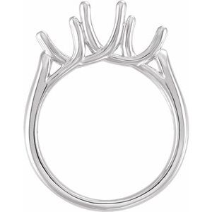 Platinum Three-Stone Engagement Ring Mounting 