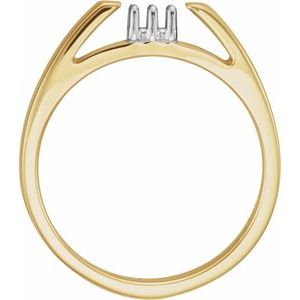 14K Yellow/White Gold 2.2 mm Round Band 1 Mounting