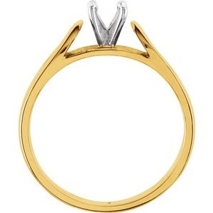 18K Yellow Gold 4.5 mm Round Engagement Ring Mounting
