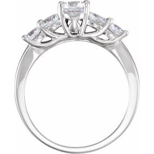 14K White Gold 4.4 mm Round Engagement Ring Mounting