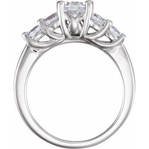 14K White Gold 5.2 mm Round Engagement Ring Mounting
