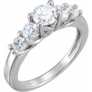 14K White Gold 5.2 mm Round Engagement Ring Mounting