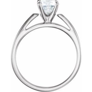 14K White Gold 6.5 mm Round Engagement Ring Mounting